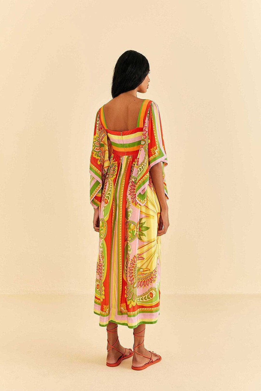 Dresses FARM Rio | Beach Toucans Scarf Midi Dress