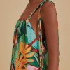 Dresses FARM Rio | Multicolor Banana Foliage Sleeveless Midi Dress