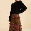 Bottoms FARM Rio | Multicolor Ainika Floral Garden Tiered Maxi Skirt