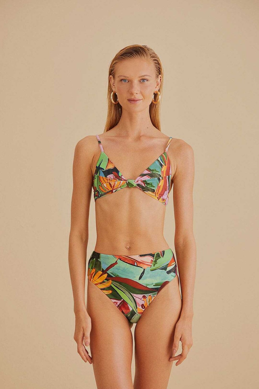 Swimwear FARM Rio | Banana Foliage High Waisted Bikini Bottom