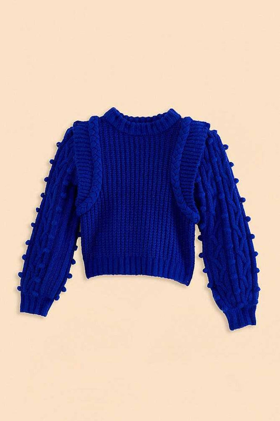 Knitwear FARM Rio | Blue Braided Sweater