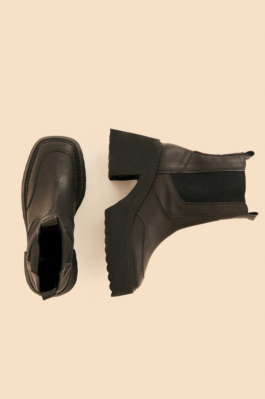 Shoes FARM Rio | Black Block Heel Chelsea Boot