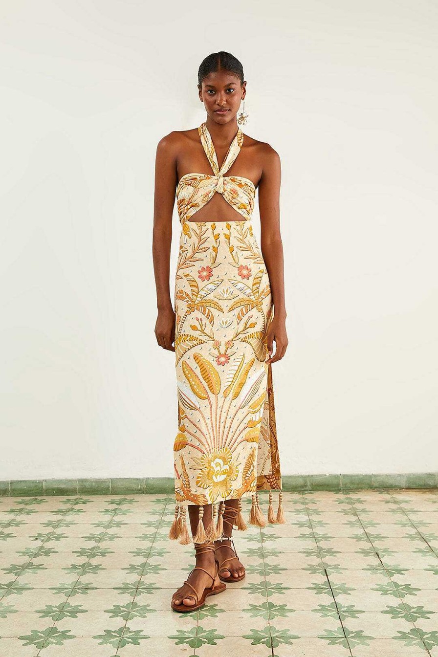 Dresses FARM Rio | Sand Jungle Chic Midi Dress