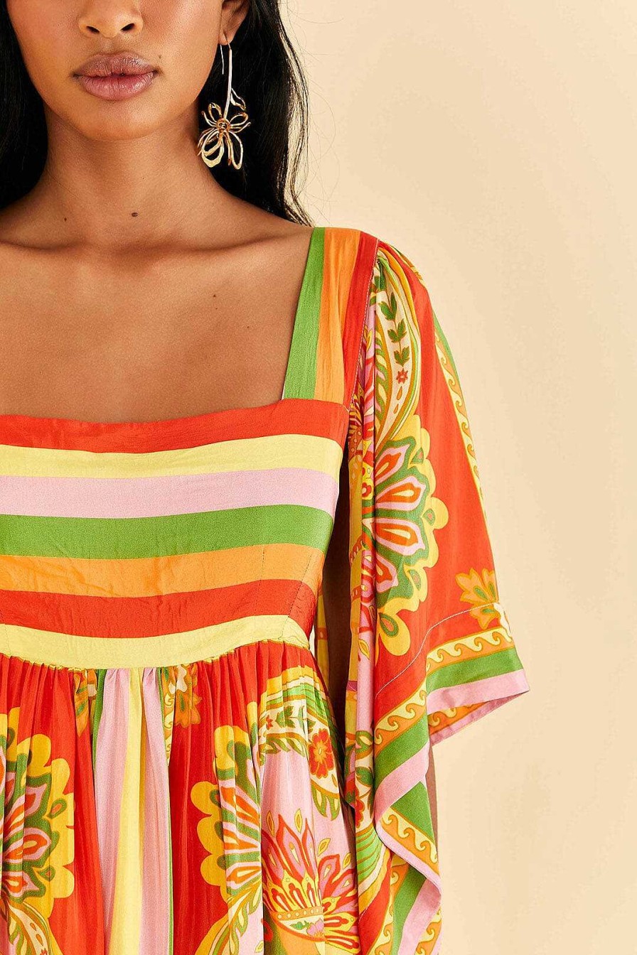 Dresses FARM Rio | Beach Toucans Scarf Midi Dress