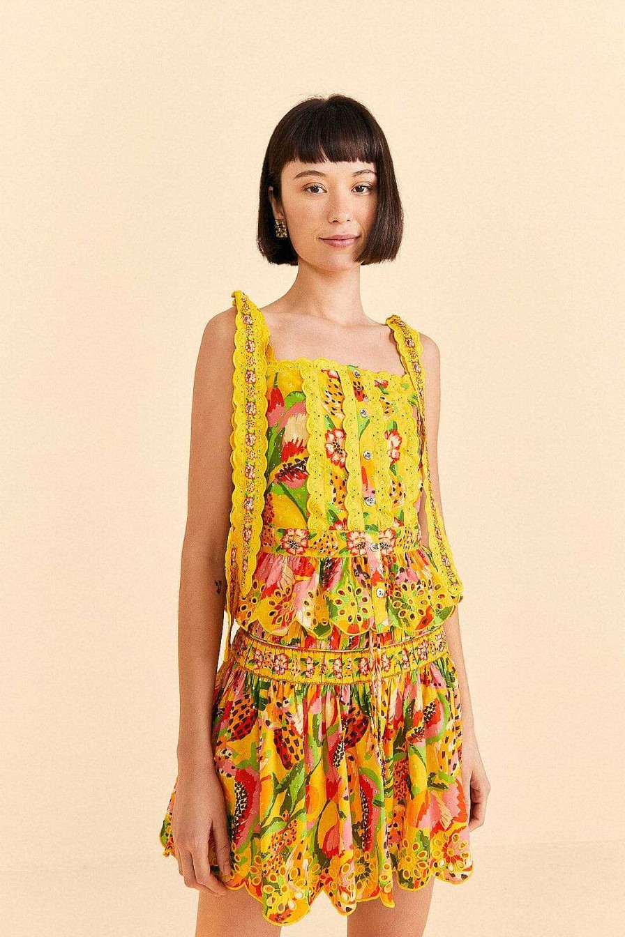 Bottoms FARM Rio | Yellow Fruits Paradise Mini Skirt