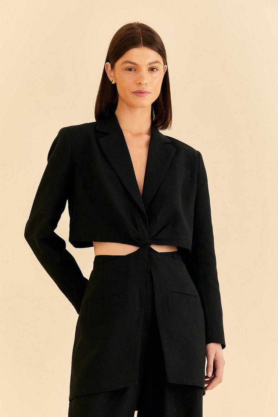 Outerwear FARM Rio | Black Cut Out Blazer