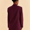 Outerwear FARM Rio | Burgundy Straight Blazer