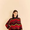 Knitwear FARM Rio | Colorful Waves Crochet High Neck Sweater