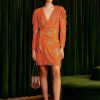 Dresses FARM Rio | Orange Sunny Mood Sequin Long Sleeve Mini Dress