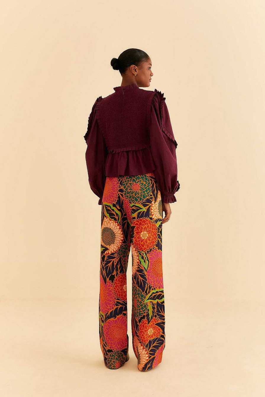 Bottoms FARM Rio | Black Vintage Garden Low Waisted Pants