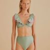 Swimwear FARM Rio | Green High Waisted Bikini Bottom