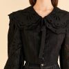 Tops, Shirts & Blouses FARM Rio | Black Richelieu Big Collar Blouse