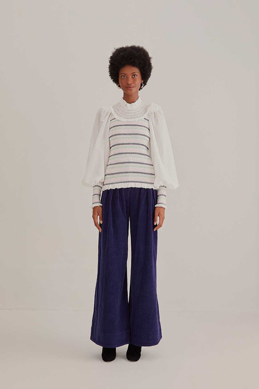 Bottoms FARM Rio | Navy Blue Low Waisted Tailored Pants