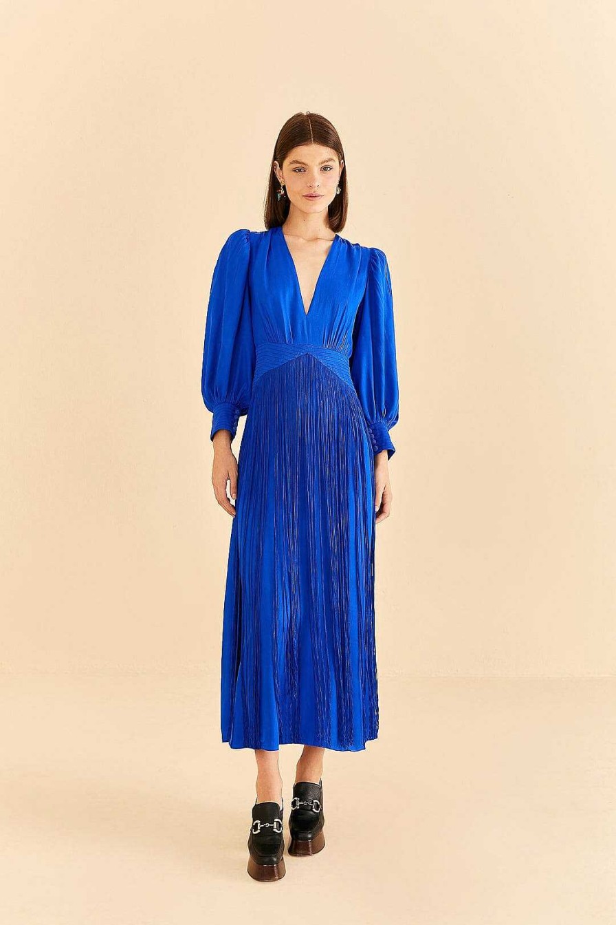 Dresses FARM Rio | Bright Blue Fringes Maxi Dress