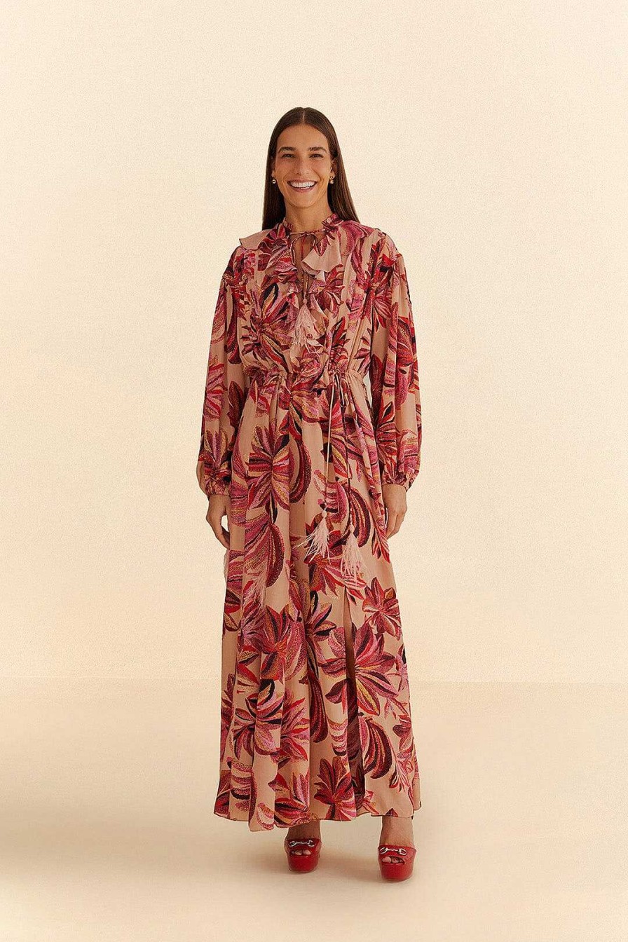 Dresses FARM Rio | Floral Tapestry V Neck Maxi Dress