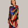 Dresses FARM Rio | Multicolor Graphic Bananas Lenzing Ecovero Viscose Midi Dress