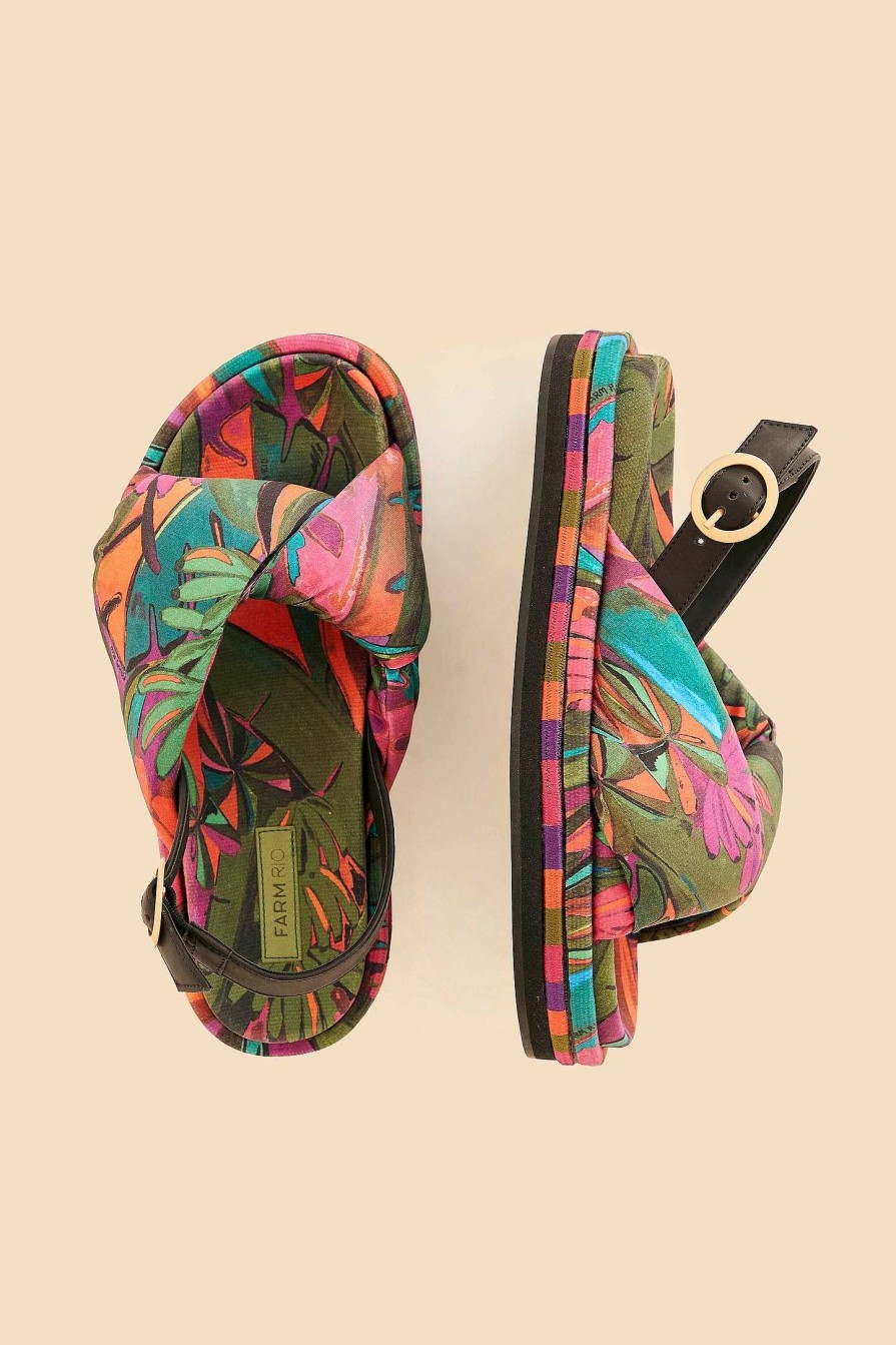 Shoes FARM Rio | Banana Leaves Puffy Flat Sandal