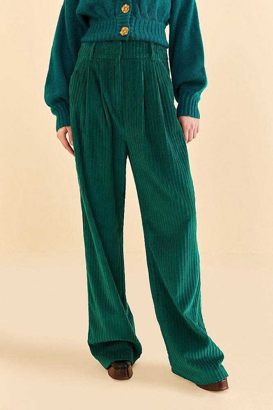 Bottoms FARM Rio | Emerald Corduroy Pants