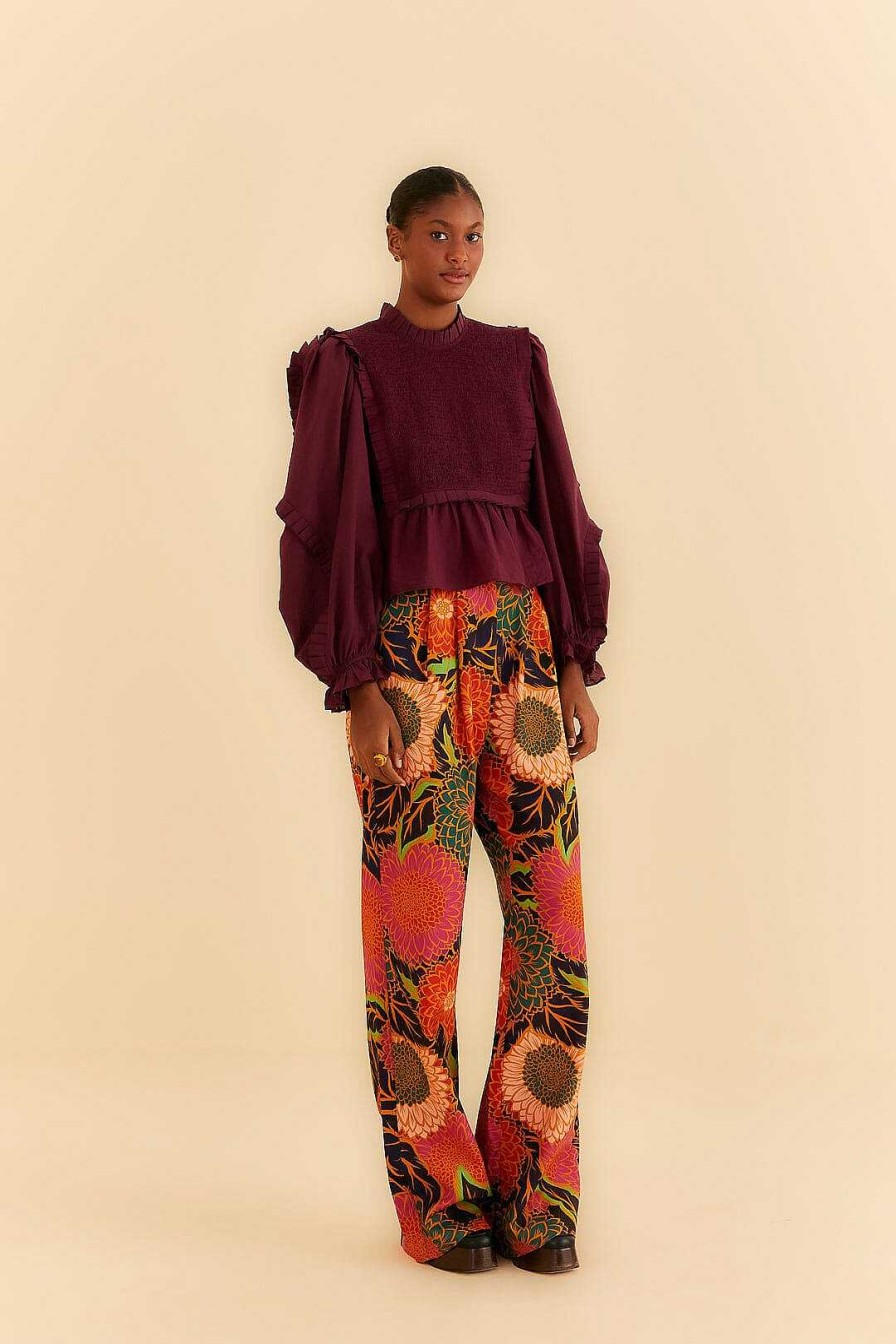 Bottoms FARM Rio | Black Vintage Garden Low Waisted Pants