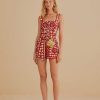 Jumpsuits & Rompers FARM Rio | Red Palermo Sleeveless Romper