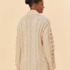 Knitwear FARM Rio | Khaki Braided Knit Cardigan