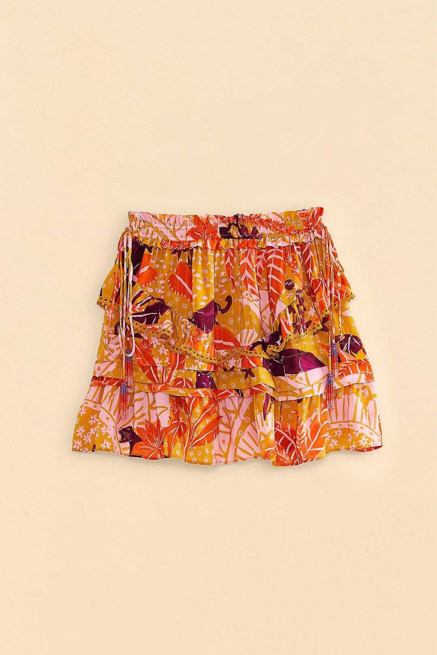 Bottoms FARM Rio | Beige Jungle Panther Mini Skirt