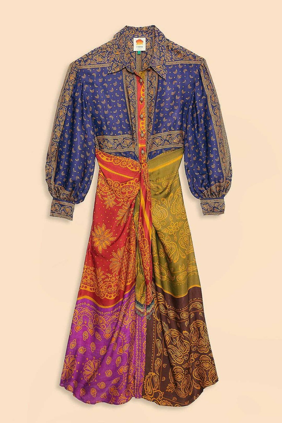 Dresses FARM Rio | Multicolor Bandana Dream Midi Shirtdress