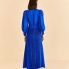 Dresses FARM Rio | Bright Blue Fringes Maxi Dress