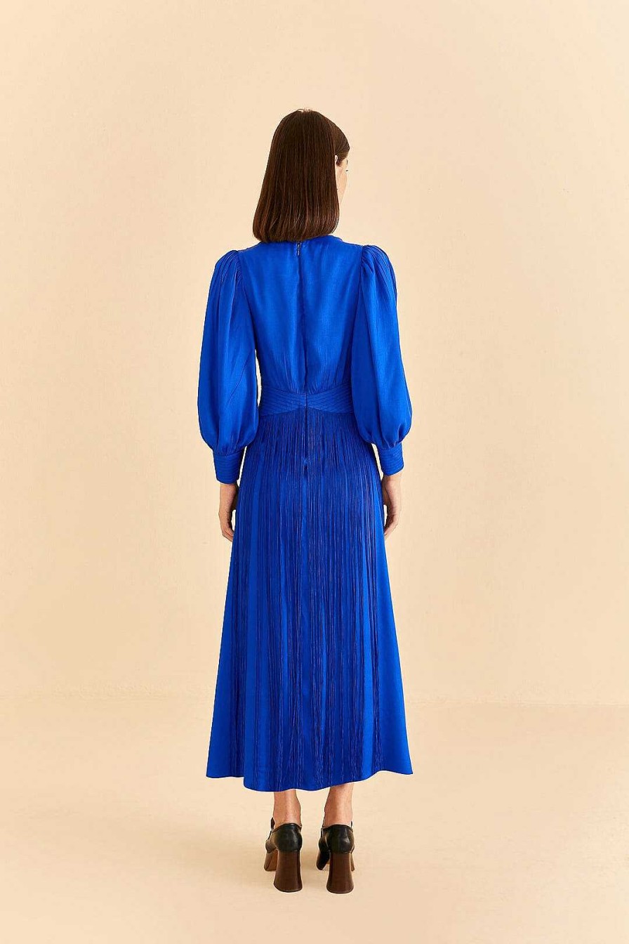 Dresses FARM Rio | Bright Blue Fringes Maxi Dress