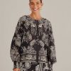 Tops, Shirts & Blouses FARM Rio | Black Paisley Bloom Blouse