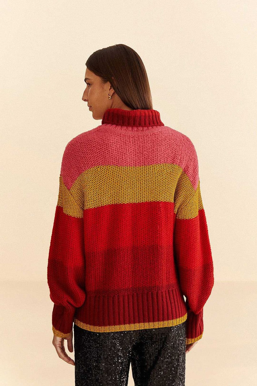 Knitwear FARM Rio | Shiny Stripes Knit Sweater