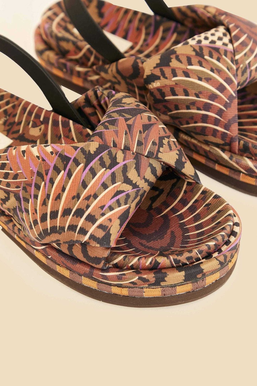 Shoes FARM Rio | Caramel Macawmouflage Puffy Flat Sandal