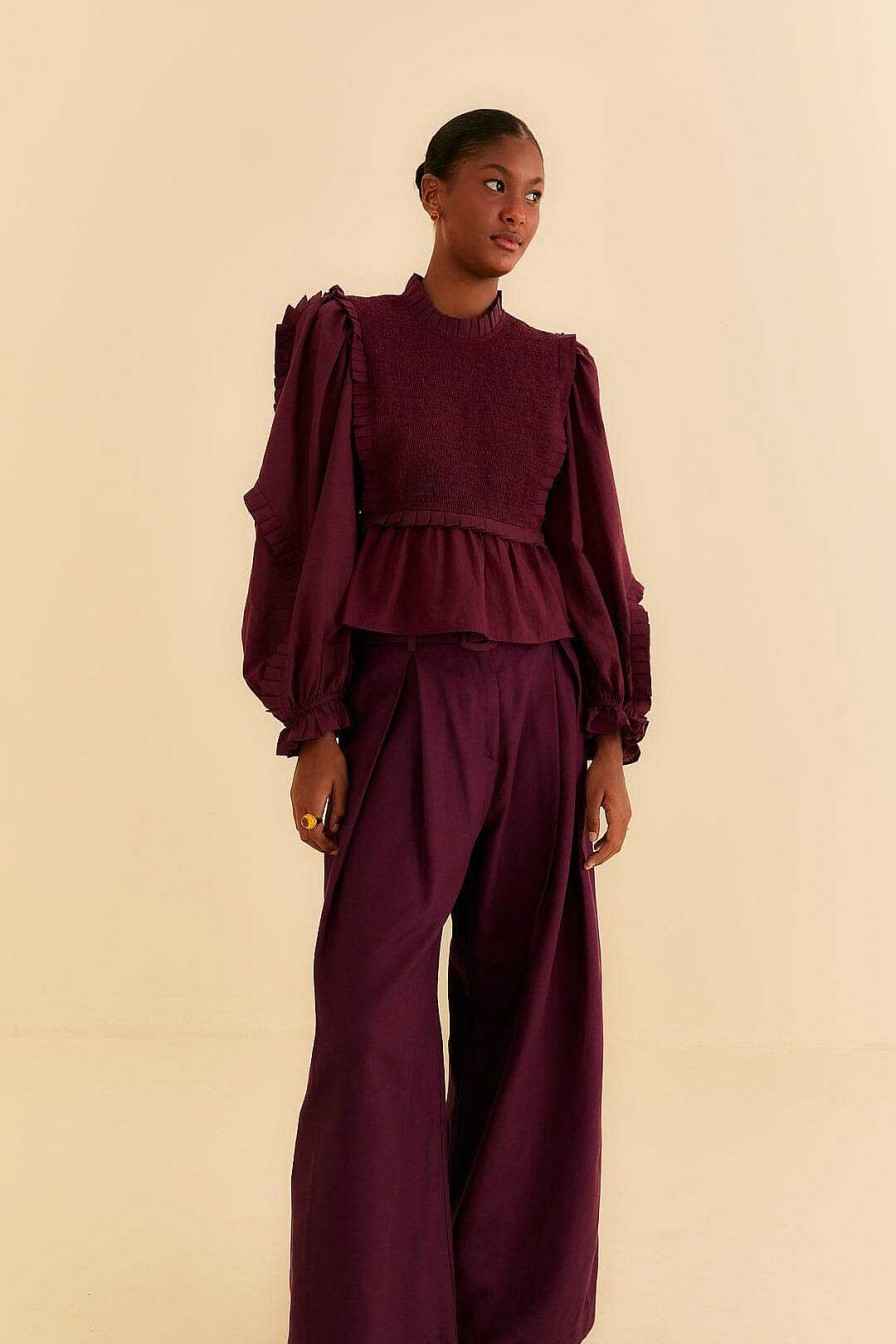 Bottoms FARM Rio | Burgundy Tailored Pants