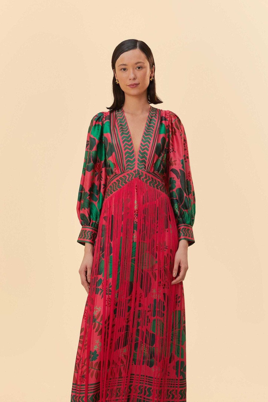 Dresses FARM Rio | Blush Floral Yard Fringe Maxi Dress