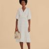 Dresses FARM Rio | Off-White Ruffle Tassels Midi Dress