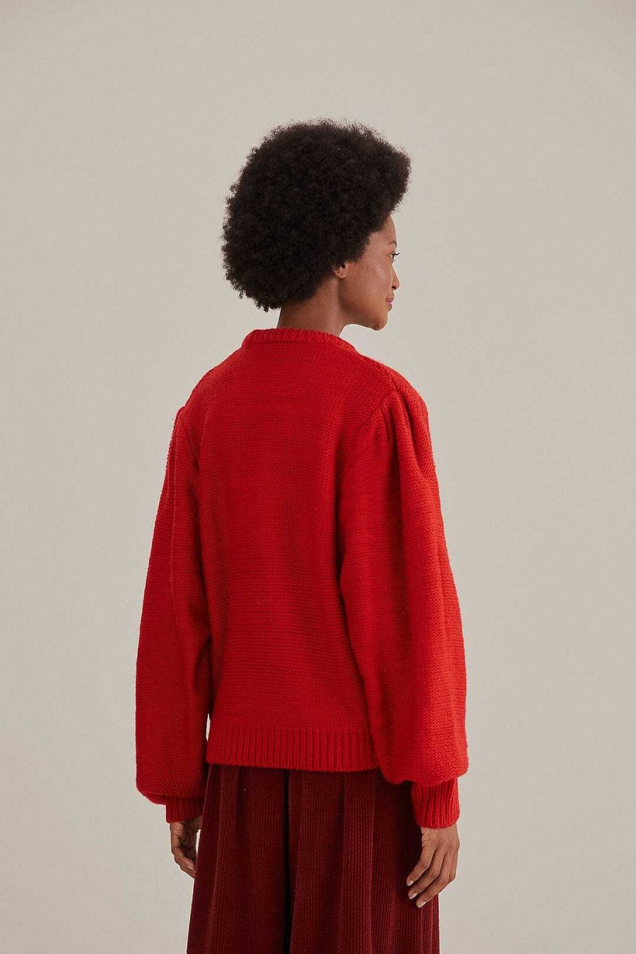 Knitwear FARM Rio | Amour Embroidered Knit Sweater