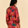 Dresses FARM Rio | Red Rooster Leaves Long Sleeve Mini Dress