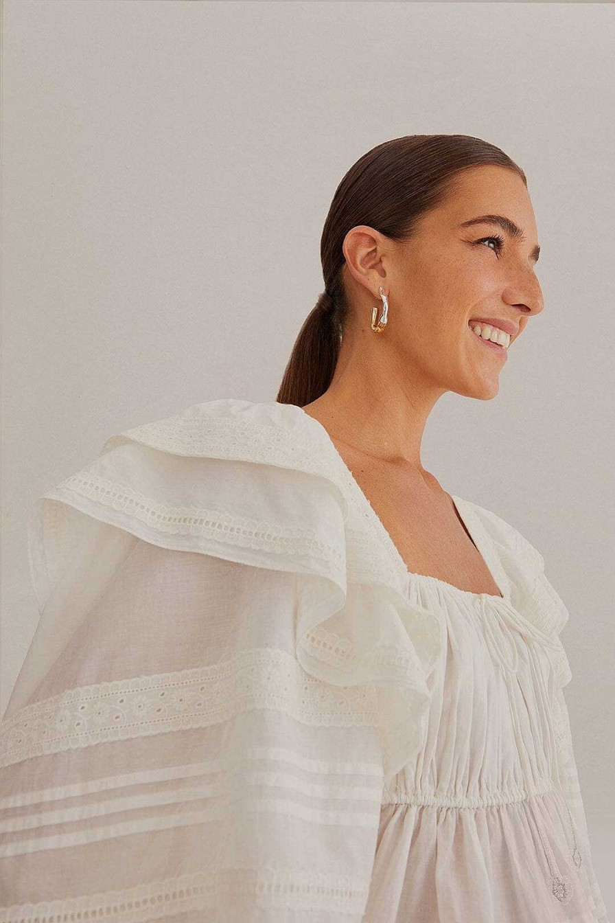 Tops, Shirts & Blouses FARM Rio | Off-White Square Neckline Blouse