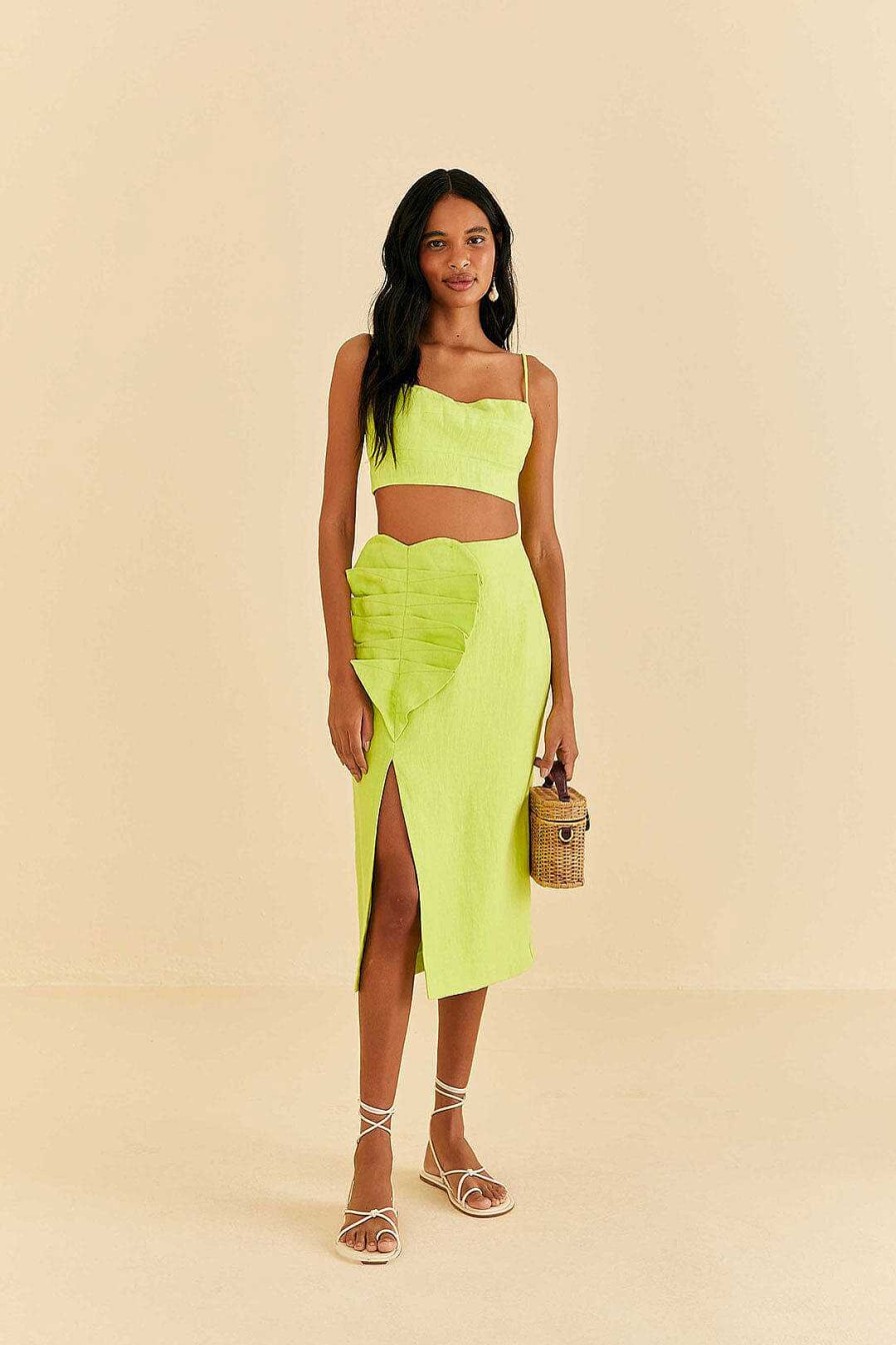 Tops, Shirts & Blouses FARM Rio | Lime Sleeveless Crop Top