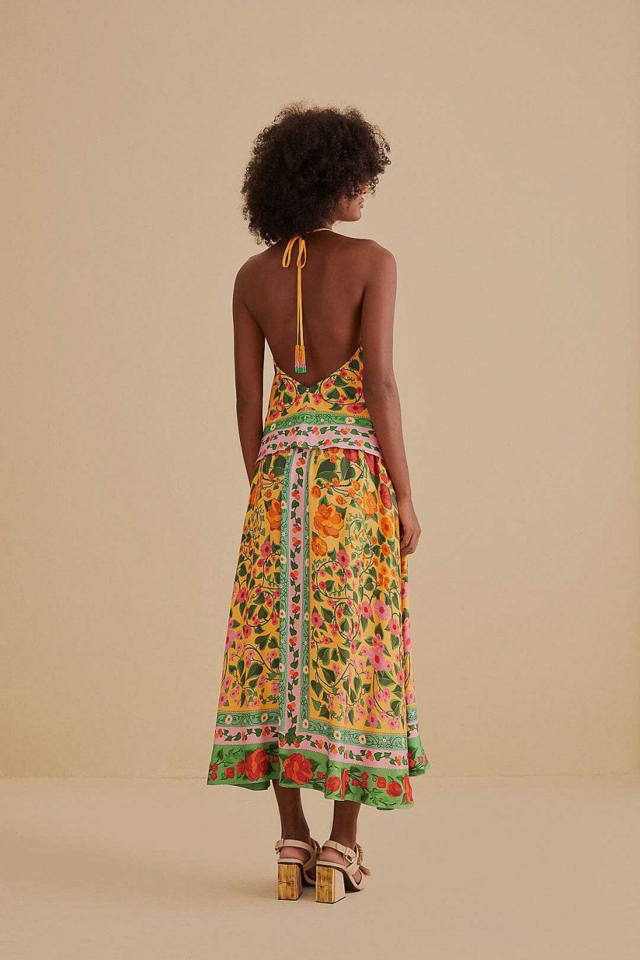 Bottoms FARM Rio | Light Yellow Heart Ivy Midi Skirt