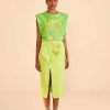 Bottoms FARM Rio | Lime Leaf Midi Skirt