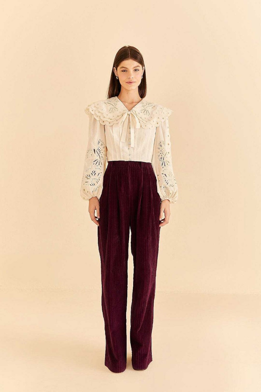 Tops, Shirts & Blouses FARM Rio | Off-White Richelieu Big Collar Blouse