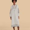 Dresses FARM Rio | Off-White Embroidered Midi Dress