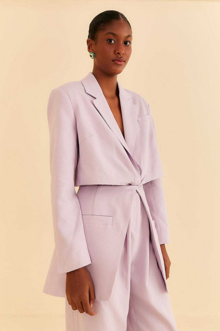 Outerwear FARM Rio | Lilac Cut Out Blazer