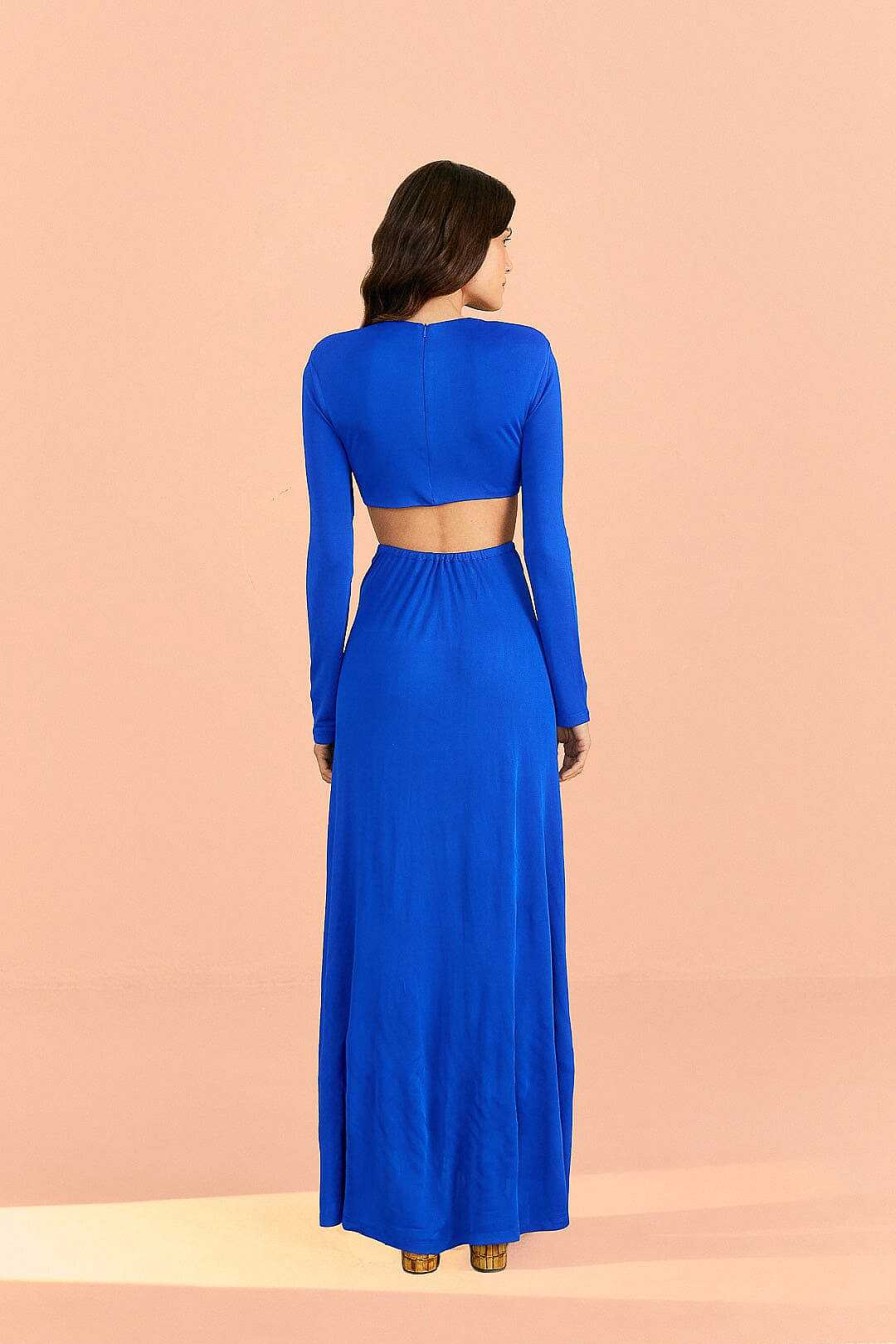 Dresses FARM Rio | Blue Knot Cut Out Maxi Dress