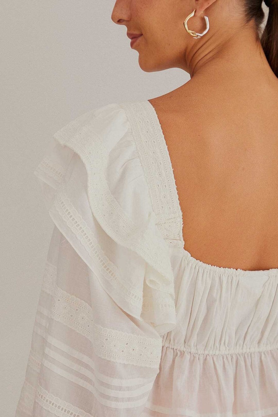 Tops, Shirts & Blouses FARM Rio | Off-White Square Neckline Blouse