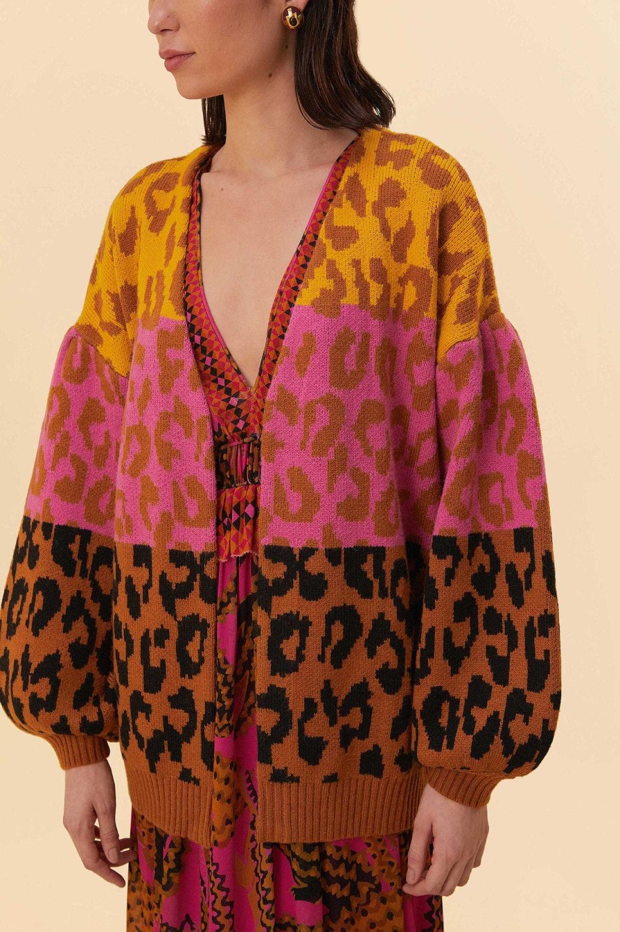 Knitwear FARM Rio | Mixed Leopards Knit Cardigan