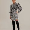 Dresses FARM Rio | Black Pineapple Garden Long Sleeve Shirtdress