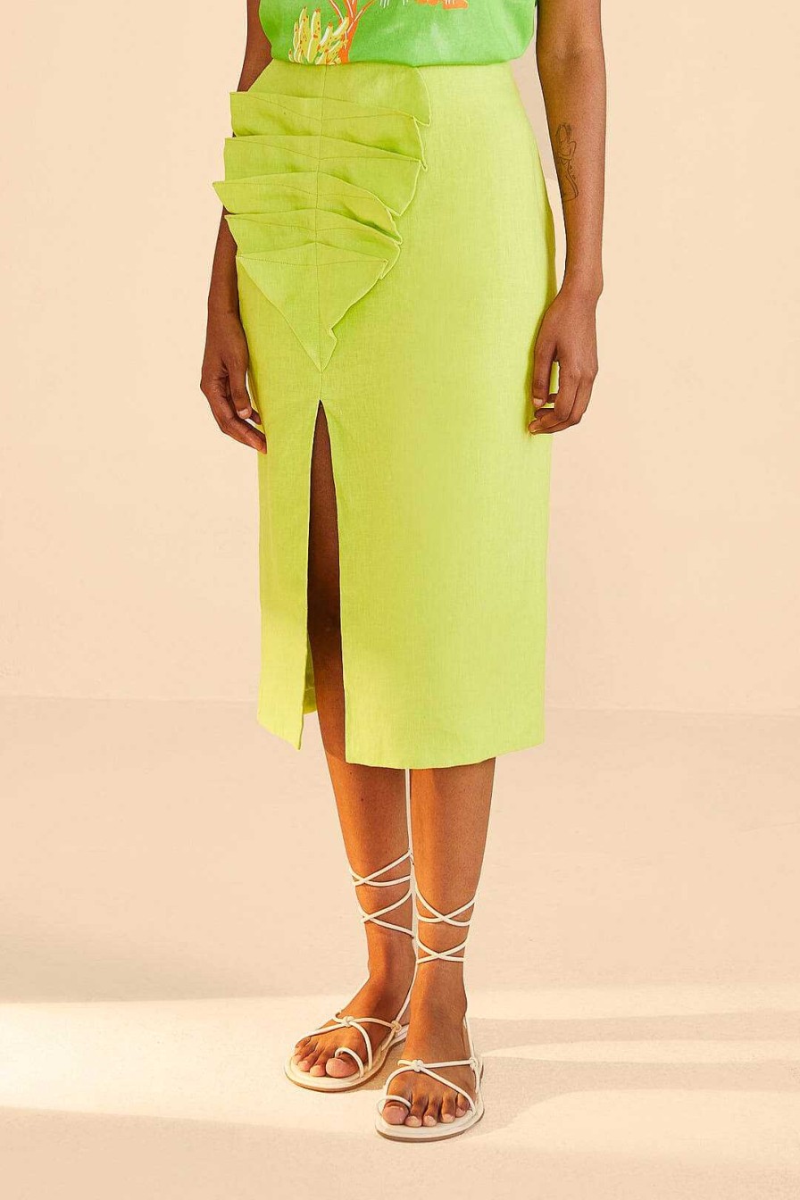 Bottoms FARM Rio | Lime Leaf Midi Skirt