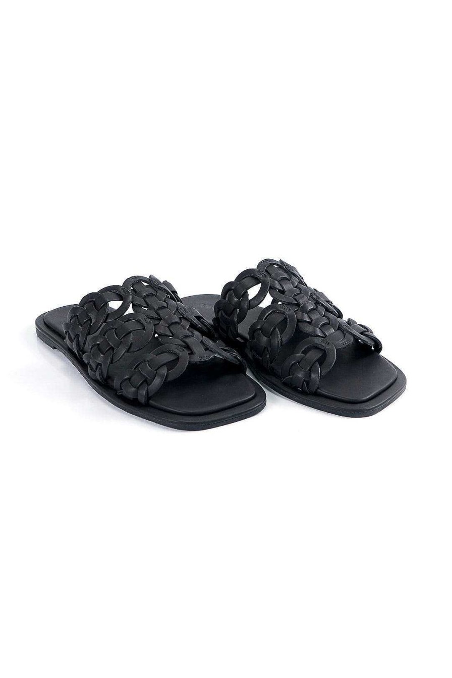 Shoes FARM Rio | Black Circles Flat Sandal